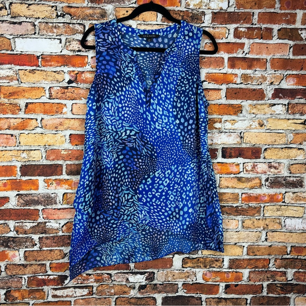 Zac & Rachel Asymmetrical Blue Tank top